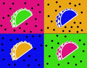 pop art taco colored